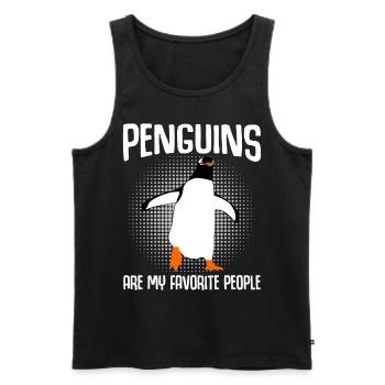 Penguins Penguin - Männer Premium Bio Tank Top - Schwarz - Vorne - AI Model Male 178 light (178cm)