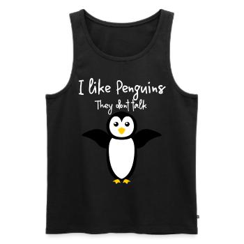 Penguin Cute Penguins - Men's Premium Organic Tank Top - black - Front - AI Model Male 178 light (178cm)