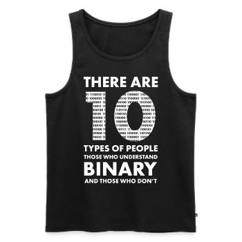 10 Types Of People Binary Funny Programming Geek - Men's Premium Organic Tank Top - black - Front - Michal (187cm)