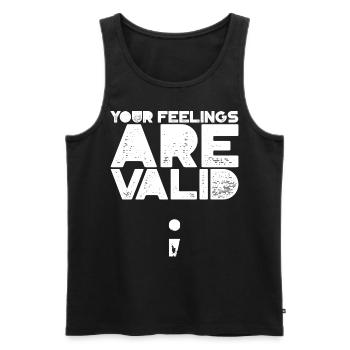 Your Feelings Are Valid Anxiety Support - Men's Premium Organic Tank Top - black - Front - AI Model Male 178 light (178cm)