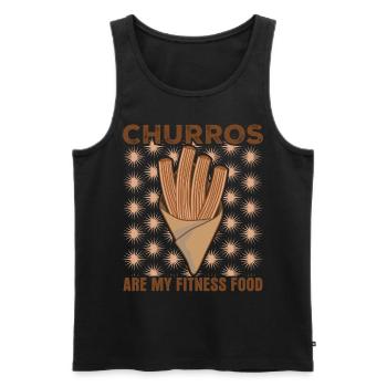 Churros Joke Churrería - Débardeur bio Premium Homme - noir - Devant - AI Model Male 178 light (178cm)