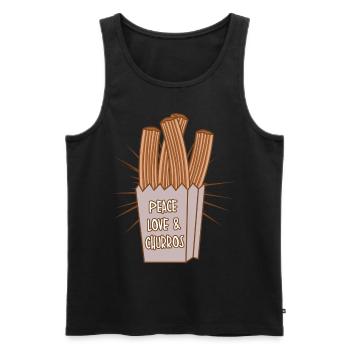 Churrería Churros - Débardeur bio Premium Homme - noir - Devant - AI Model Male 178 light (178cm)