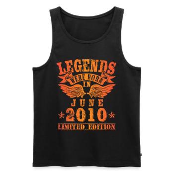 Legends sont nés en Juin 2010 Anniversaire - Débardeur bio Premium Homme - noir - Devant - Michal (187cm)