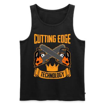 Chain Saw Chainsaw - Men's Premium Organic Tank Top - black - Front - Michal (187cm)