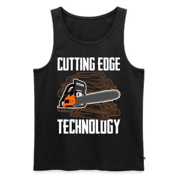 Chain Saw Lumberjack Chainsaw - Men's Premium Organic Tank Top - black - Front - Michal (187cm)