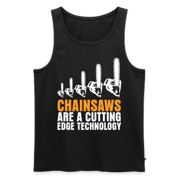 Chainsaw Lumberjack Chain Saw - Men's Premium Organic Tank Top - black - Front - Michal (187cm)