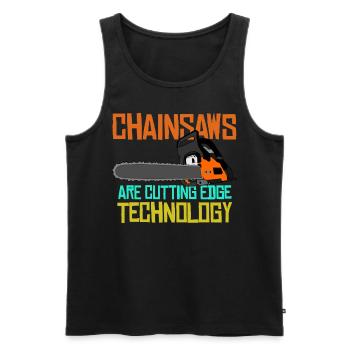 Chainsaws Chain Saw Chainsaw - Men's Premium Organic Tank Top - black - Front - Michal (187cm)