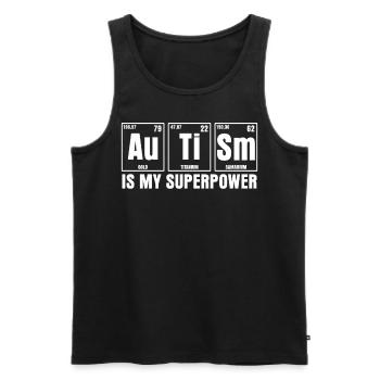 Autisme Autiste Blague Autiste - Débardeur bio Premium Homme - noir - Devant - AI Model Male 178 light (178cm)