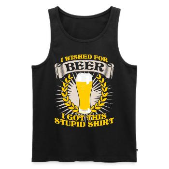Beer - Men's Premium Organic Tank Top - black - Front - Michal (187cm)