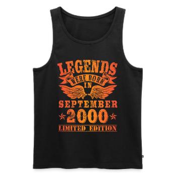 Legends were born in September 2000 Geburtstag - Männer Premium Bio Tank Top - Schwarz - Vorne - Michal (187cm)
