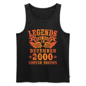 Legends were born in December 2000 Birthday - Men's Premium Organic Tank Top - black - Front - AI Model Male 178 light (178cm)