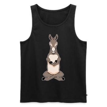 Meditationg Donkey Meditation Donkeys - Männer Premium Bio Tank Top - Schwarz - Vorne - Michal (187cm)