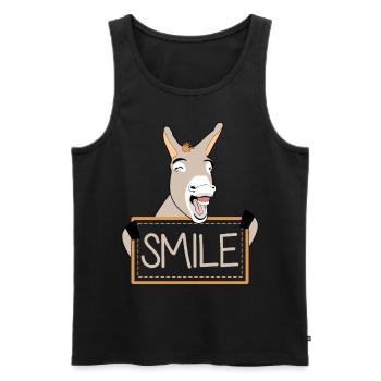 Donkeys funny smiling Donkey - Männer Premium Bio Tank Top - Schwarz - Vorne - Michal (187cm)