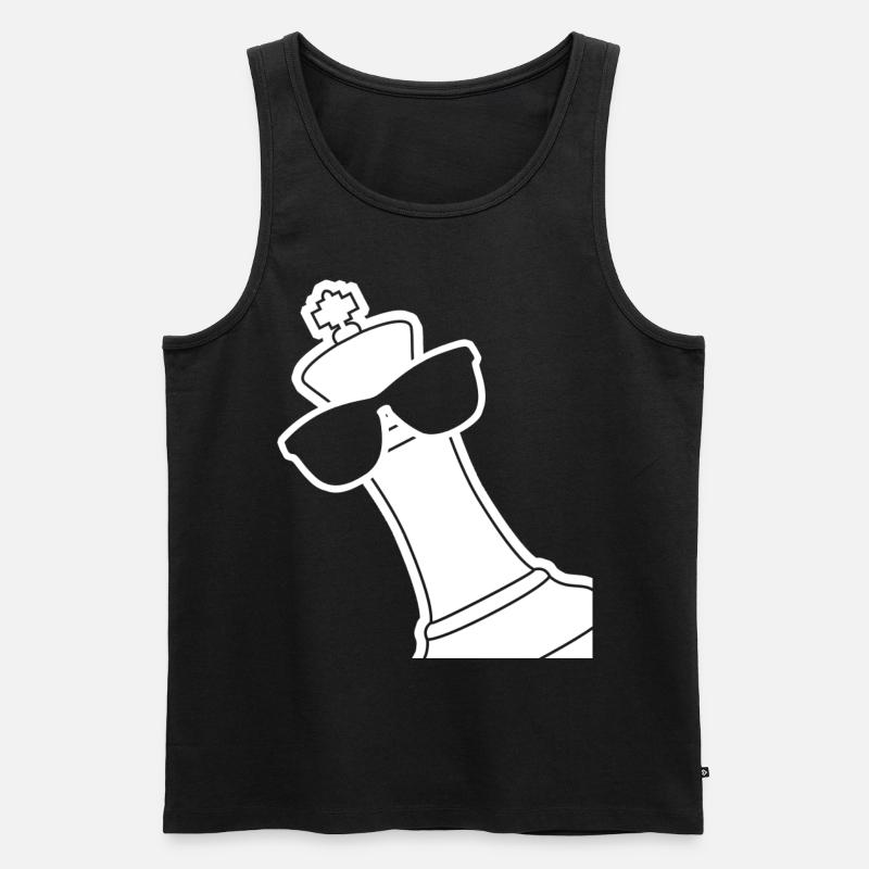 Chess pieces King with Sunglasses - Männer Premium Bio Tank Top - Schwarz