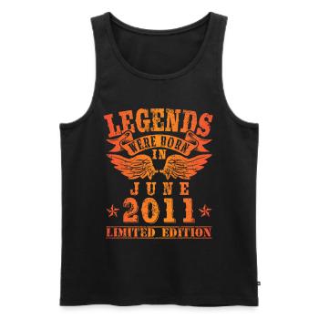 Legends were born in June 2011 birthday - Men's Premium Organic Tank Top - black - Front - AI Model Male 178 light (178cm)