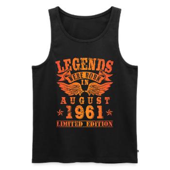 Legends were born in August 1961 Geburtstag - Männer Premium Bio Tank Top - Schwarz - Vorne - AI Model Male 178 light (178cm)