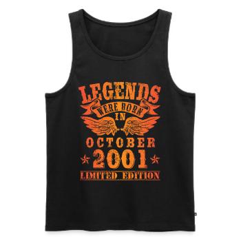 Legends were born in Oktober 2001 Geburtstag - Männer Premium Bio Tank Top - Schwarz - Vorne - Michal (187cm)