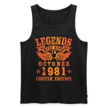 Legends were born in Oktober 1981 Geburtstag - Männer Premium Bio Tank Top - Schwarz - Vorne - Michal (187cm)