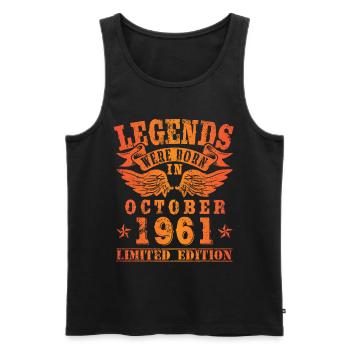 Legends were born in Oktober 1961 Geburtstag - Männer Premium Bio Tank Top - Schwarz - Vorne - AI Model Male 178 light (178cm)