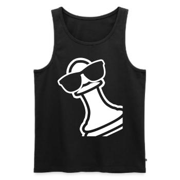Chess Pawn with Sunglasses - Männer Premium Bio Tank Top - Schwarz - Vorne - Michal (187cm)