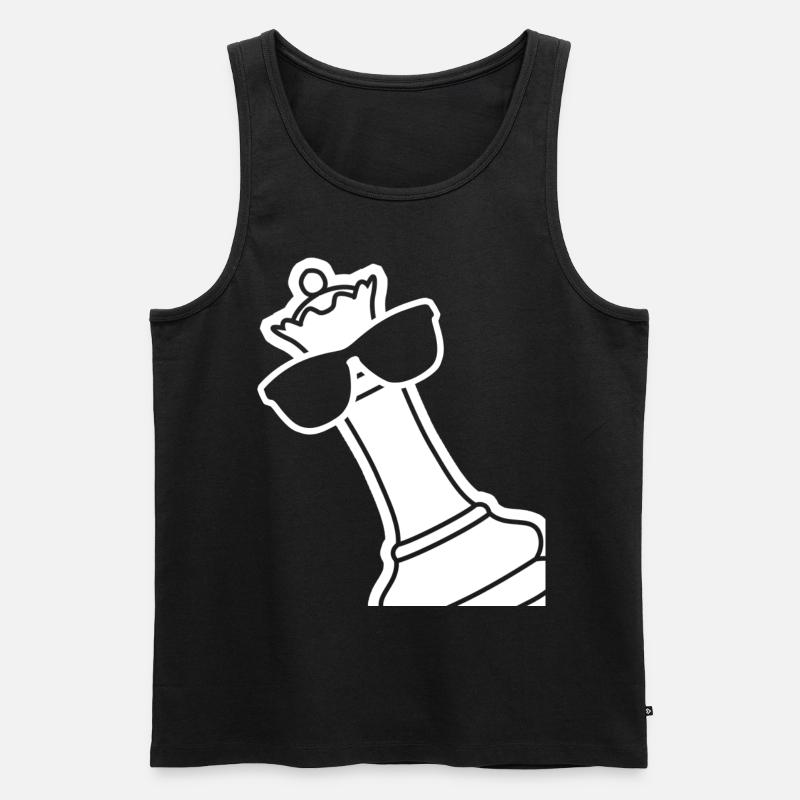 Chess Queen with Sunglasses - Männer Premium Bio Tank Top - Schwarz