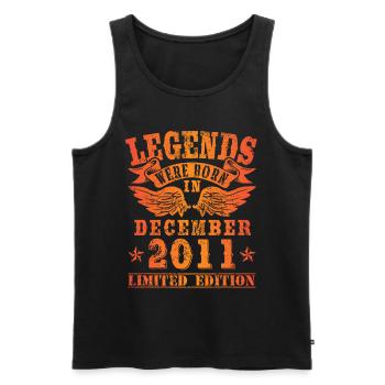Legends were born in December 2011 birthday - Men's Premium Organic Tank Top - black - Front - AI Model Male 178 light (178cm)