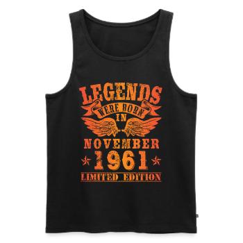 Legends were born in November 1961 Geburtstag - Männer Premium Bio Tank Top - Schwarz - Vorne - AI Model Male 178 light (178cm)