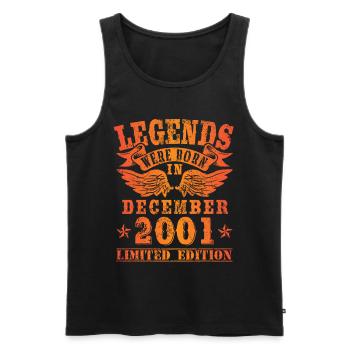 Les légendes sont nées le jour de l'anniversaire de décembre 2001 - Débardeur bio Premium Homme - noir - Devant - Michal (187cm)