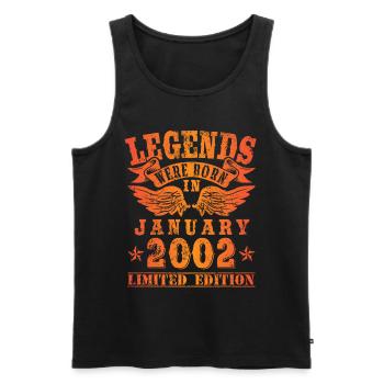 Les légendes sont nées le jour de l'anniversaire de janvier 2002 - Débardeur bio Premium Homme - noir - Devant - Michal (187cm)