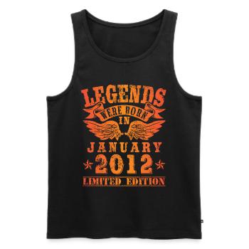 Les légendes sont nées le jour de l'anniversaire de janvier 2012 - Débardeur bio Premium Homme - noir - Devant - Michal (187cm)