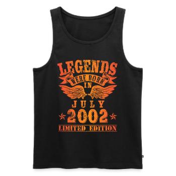 Les légendes sont nées le jour de l'anniversaire de juillet 2002 - Débardeur bio Premium Homme - noir - Devant - Michal (187cm)