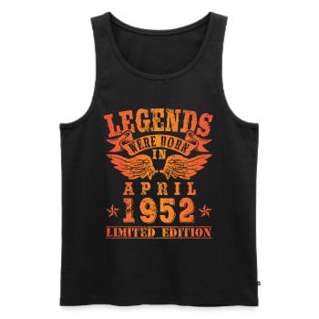 Legends were born in April 1952 birthday - Men's Premium Organic Tank Top - black - Front - Michal (187cm)