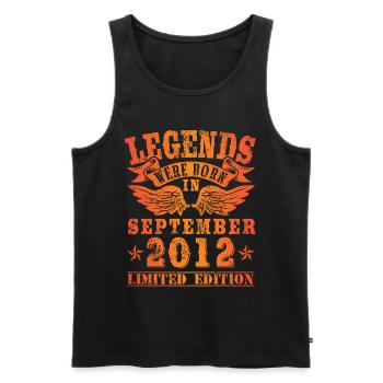 Legends were born in September 2012 Birthday - Men's Premium Organic Tank Top - black - Front - AI Model Male 178 light (178cm)