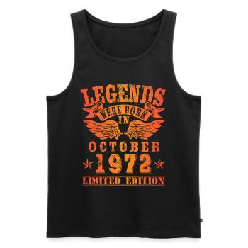 Legends were born in October 1972 Birthday - Men's Premium Organic Tank Top - black - Front - Michal (187cm)