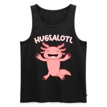 Câlins Axolotl Câlin Câlin Axolotls - Débardeur bio Premium Homme - noir - Devant - Michal (187cm)