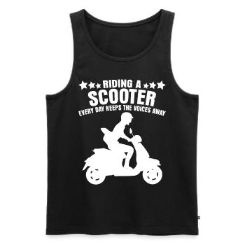 Scooter Riding Motorcycle - Männer Premium Bio Tank Top - Schwarz - Vorne - AI Model Male 178 light (178cm)