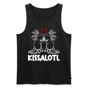 Kissing Axolotl Kisses Axolotls - Männer Premium Bio Tank Top - Schwarz - Vorne - Michal (187cm)