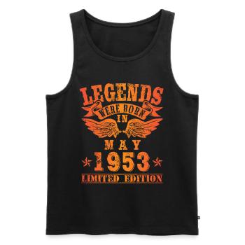 Legends were born in May 1953 Birthday - Men's Premium Organic Tank Top - black - Front - Michal (187cm)