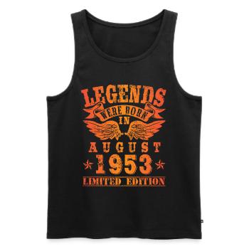 Legends were born in August 1953 Birthday - Men's Premium Organic Tank Top - black - Front - Michal (187cm)