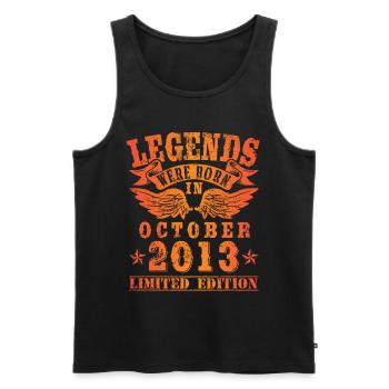 Legends were born in Oktober 2013 Geburtstag - Männer Premium Bio Tank Top - Schwarz - Vorne - Michal (187cm)