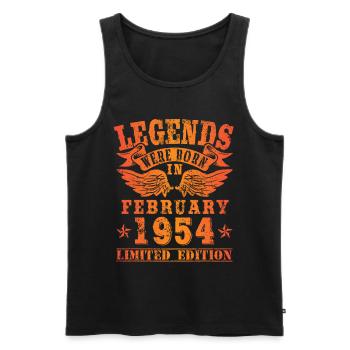 Legends were born in Februar 1954 Geburtstag - Männer Premium Bio Tank Top - Schwarz - Vorne - Michal (187cm)