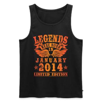 Legends were born in Januar 2014 Geburtstag - Männer Premium Bio Tank Top - Schwarz - Vorne - Michal (187cm)