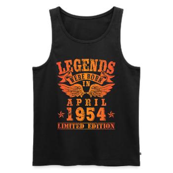 Legends were born in April 1954 Geburtstag - Männer Premium Bio Tank Top - Schwarz - Vorne - Michal (187cm)
