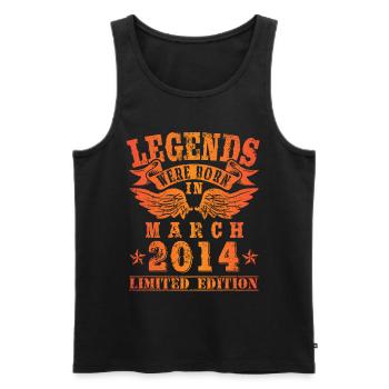 Legends were born in März 2014 Geburtstag - Männer Premium Bio Tank Top - Schwarz - Vorne - Michal (187cm)
