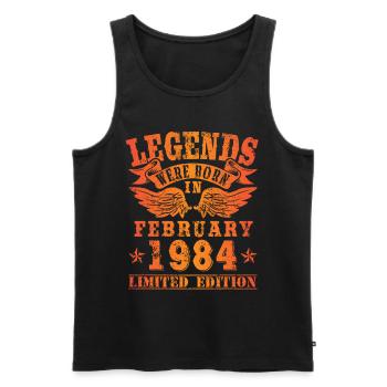 Legends were born in Februar 1984 Geburtstag - Männer Premium Bio Tank Top - Schwarz - Vorne - Michal (187cm)
