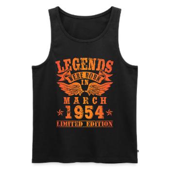Legends sont nés en Mars 1954 Anniversaire - Débardeur bio Premium Homme - noir - Devant - Michal (187cm)