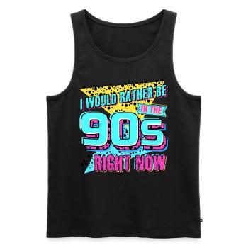 90s Retro 1990 Joke Disco - Männer Premium Bio Tank Top - Schwarz - Vorne - AI Model Male 178 light (178cm)