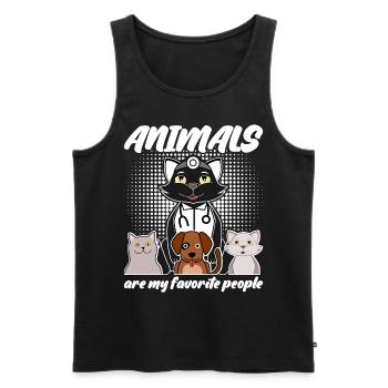 Vétérinaire Animaux Médecine Vétérinaire - Débardeur bio Premium Homme - noir - Devant - Michal (187cm)
