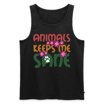 Animaux Médecine vétérinaire Vétérinaire - Débardeur bio Premium Homme - noir - Devant - Michal (187cm)