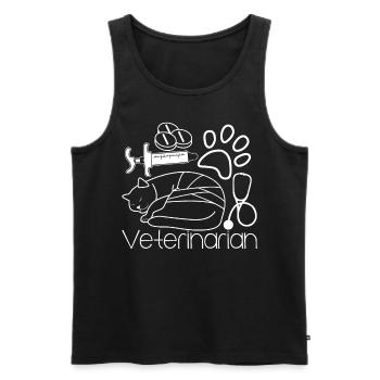 Vétérinaire Vétérinaire Médecine Animale - Débardeur bio Premium Homme - noir - Devant - Michal (187cm)